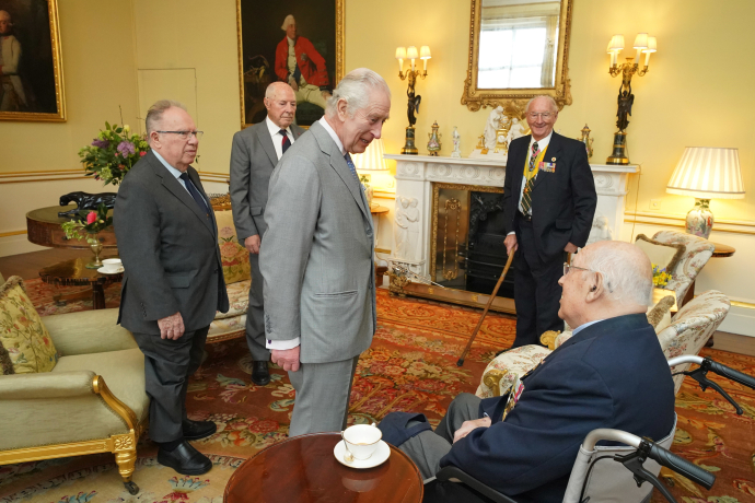 King Charles meeting with Korean war veterans. 