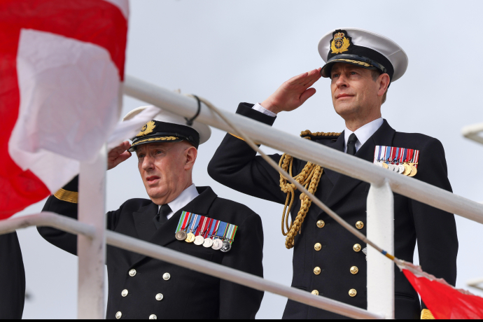 The Duke of Edinburgh on board Stirling Castle