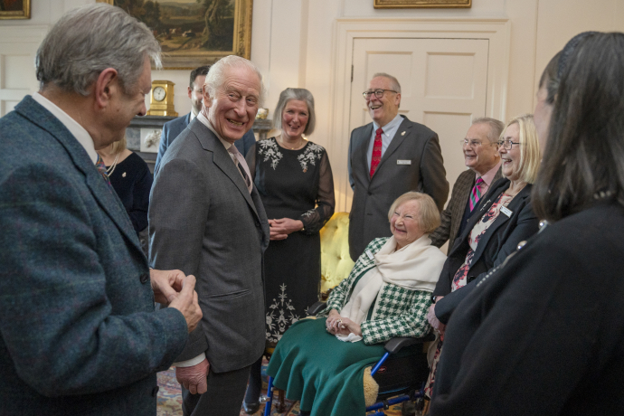 The King meets members of the community at Dumfries House