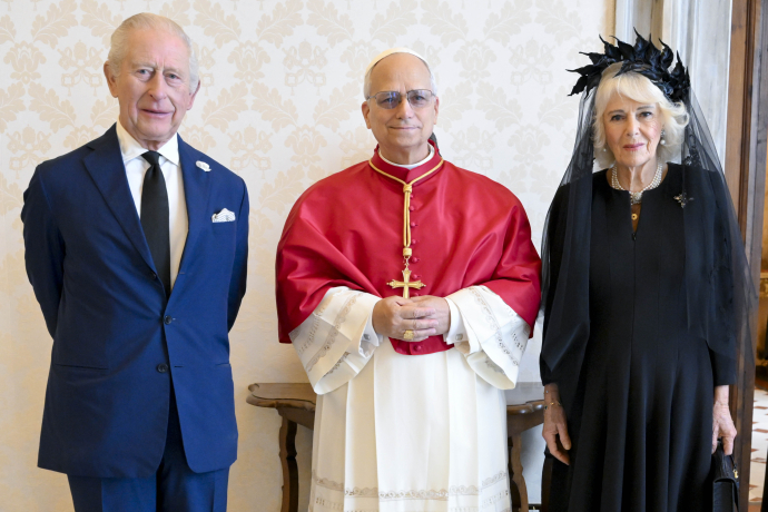 The King and Queen with Pope Leo